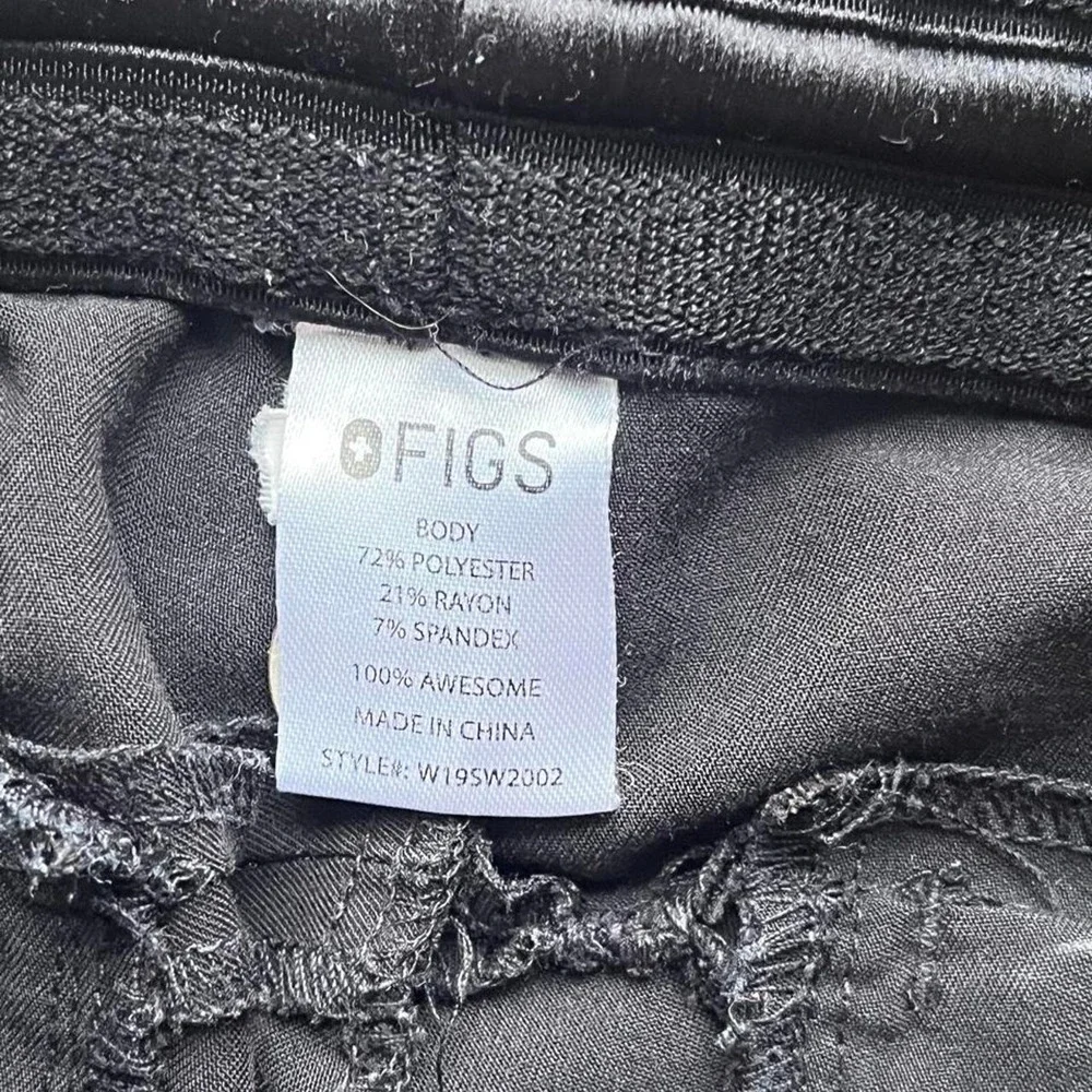 FIGS Technical Collection Black Scrub Jogger Pants W19SW2002 Mens Small